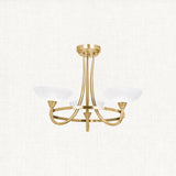 Antique brass plate & white glass
