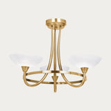 Antique brass plate & white glass