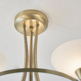 Antique brass plate & white glass