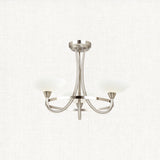 Satin chrome plate & white glass