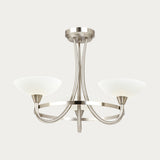 Satin chrome plate & white glass