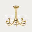 Antique brass plate & white glass