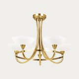 Antique brass plate & white glass