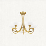 Antique brass plate & white glass