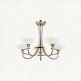 Satin chrome plate & white glass