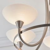 Satin chrome plate & white glass