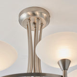 Satin chrome plate & white glass