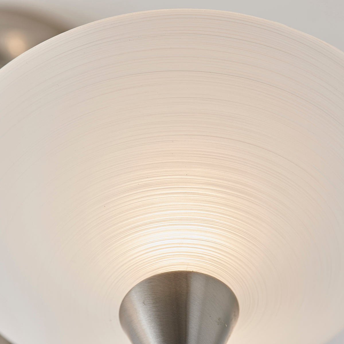 Satin chrome plate & white glass