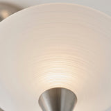 Satin chrome plate & white glass