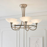 Satin chrome plate & white glass