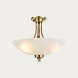 Antique brass plate & white glass