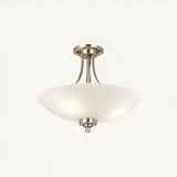 Satin chrome plate & white glass