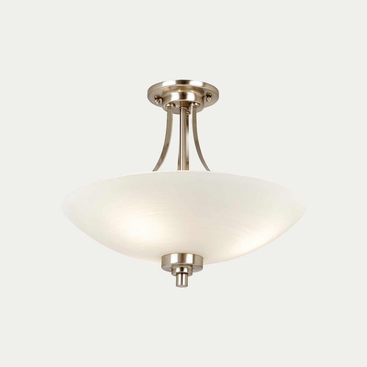 Satin chrome plate & white glass