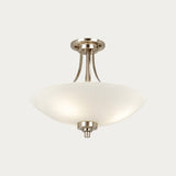 Satin chrome plate & white glass