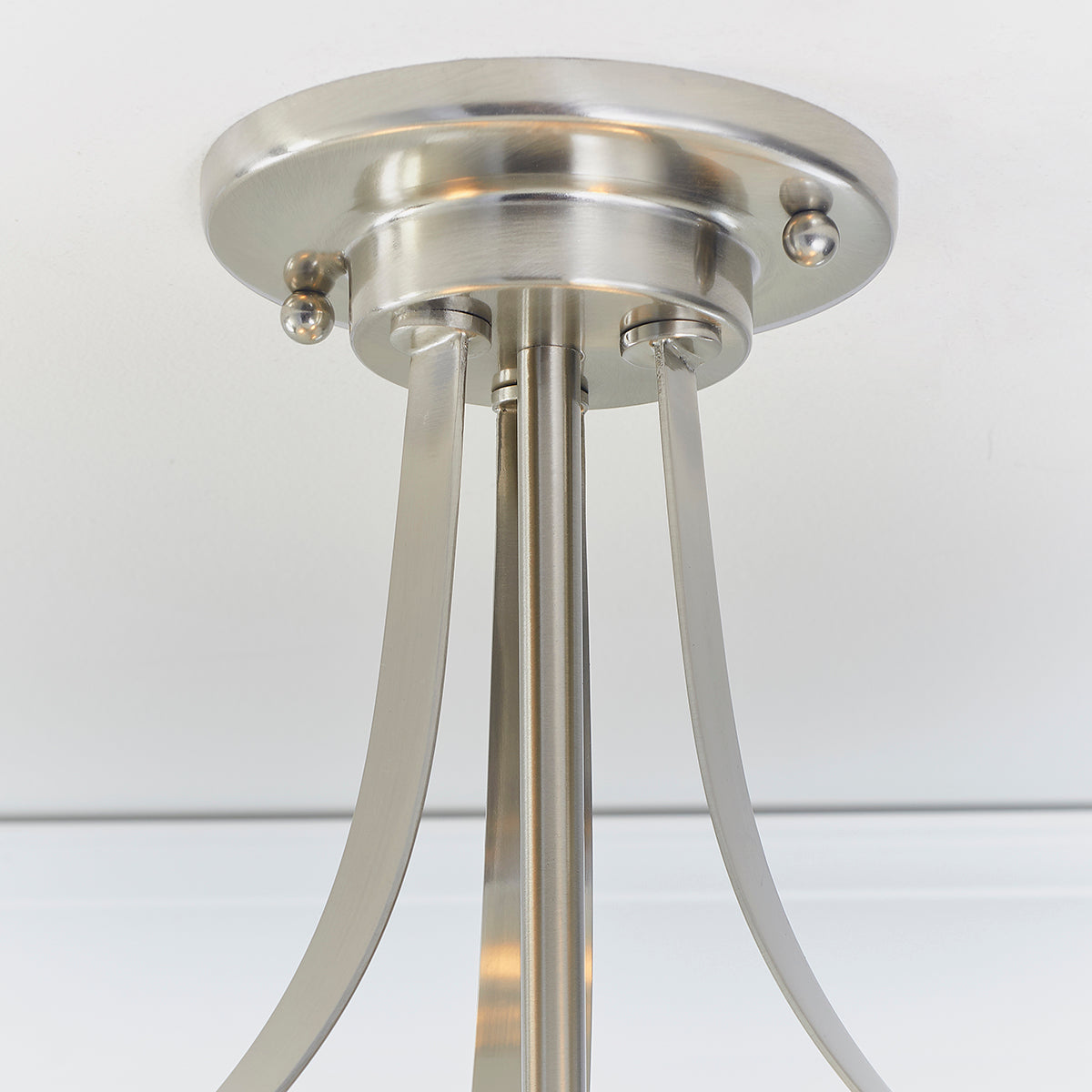 Satin chrome plate & white glass