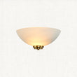 Antique brass plate & white glass