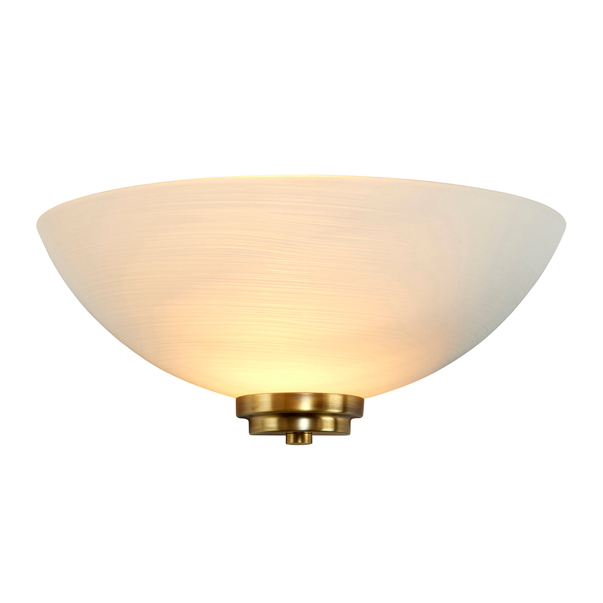 Antique brass plate & white glass