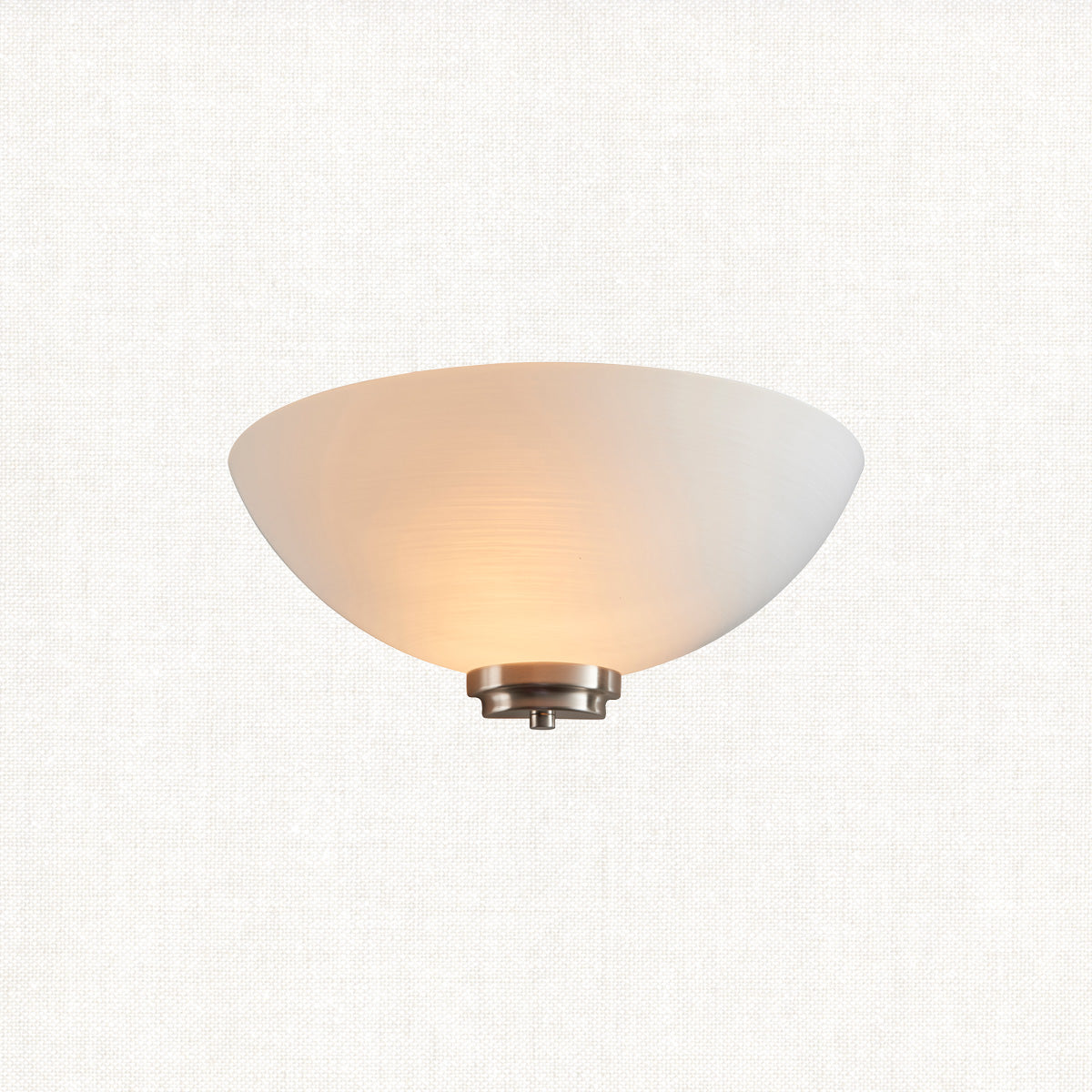 Satin chrome plate & white glass