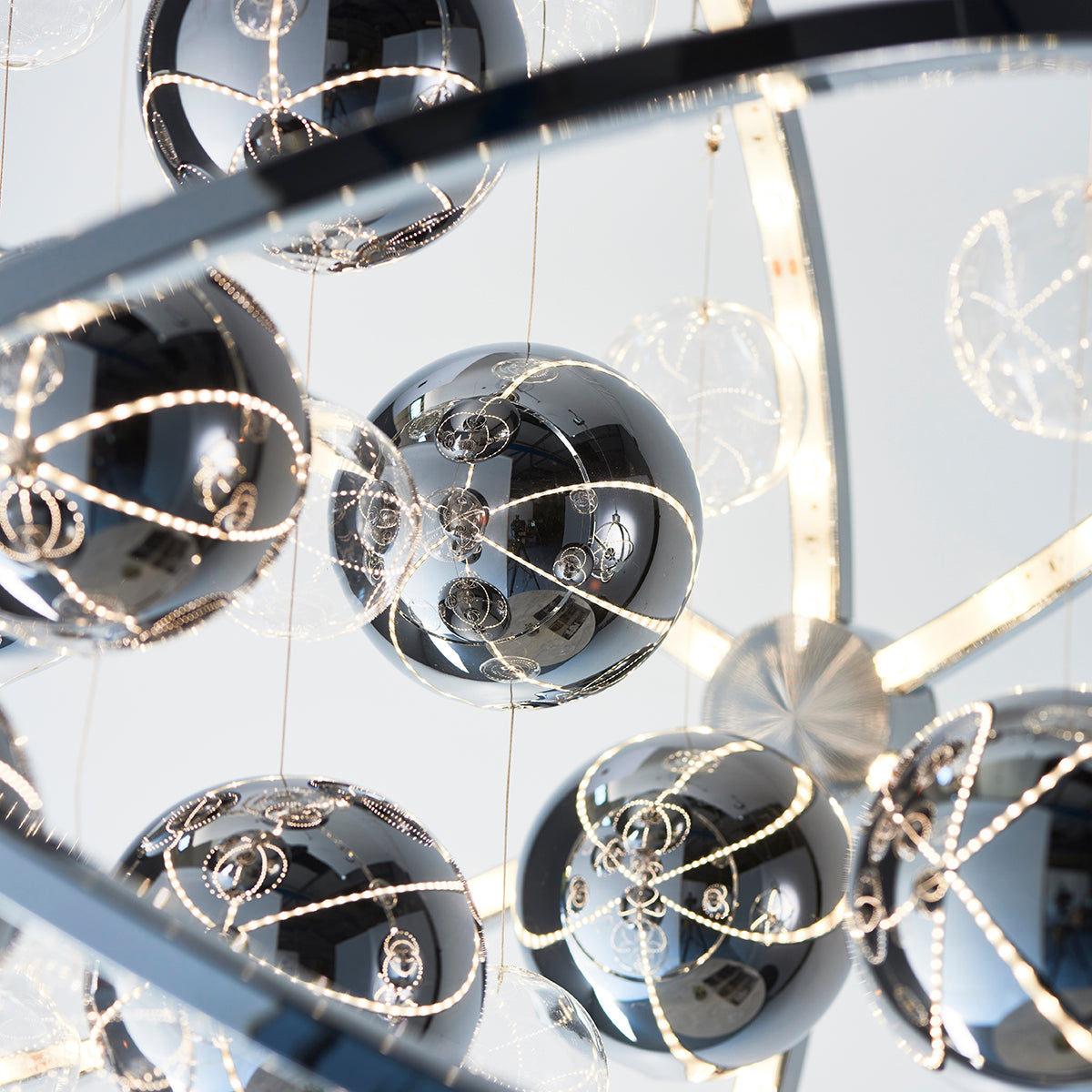 Chrome plate with clear & chrome glass