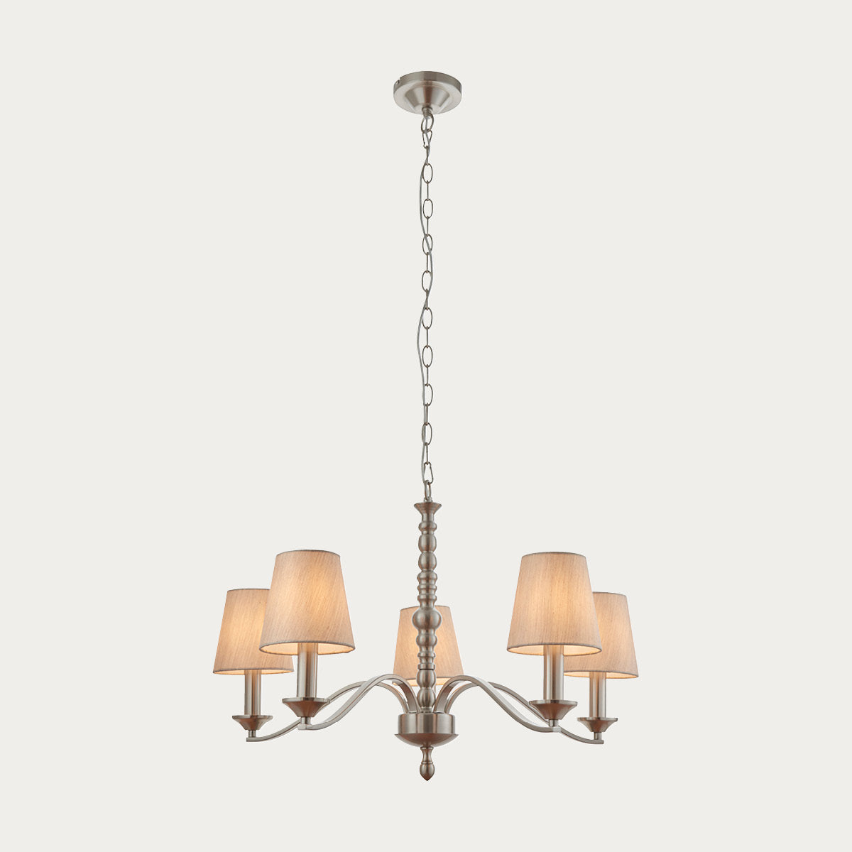 Satin nickel plate & natural fabric