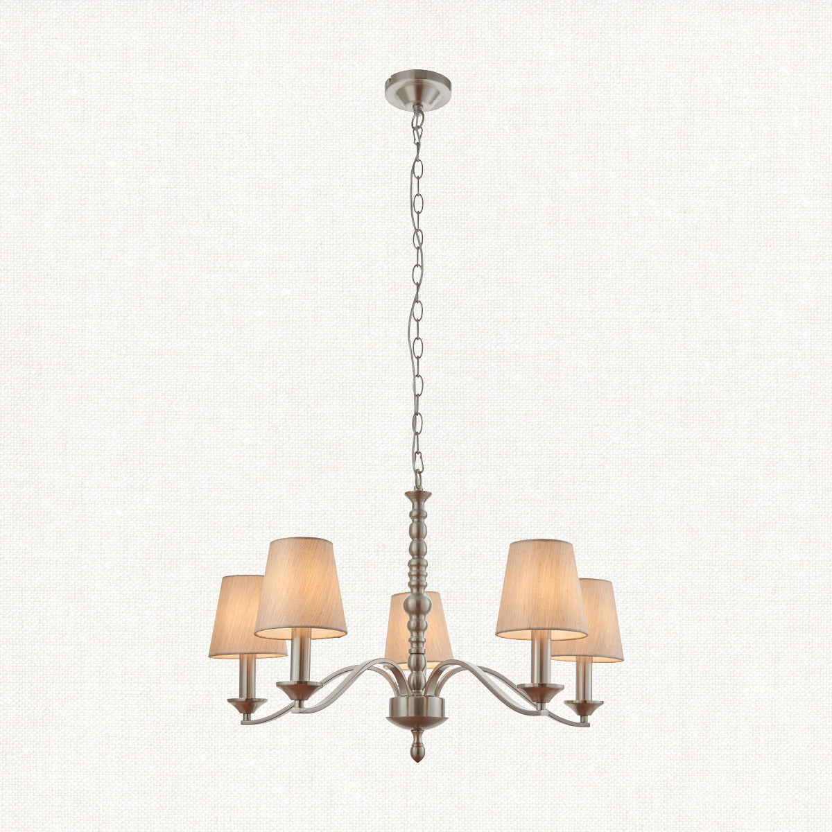 Satin nickel plate & natural fabric