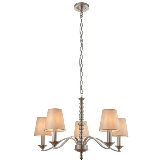 Satin nickel plate & natural fabric