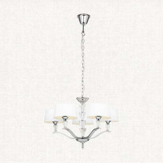 Chrome plate & vintage white fabric