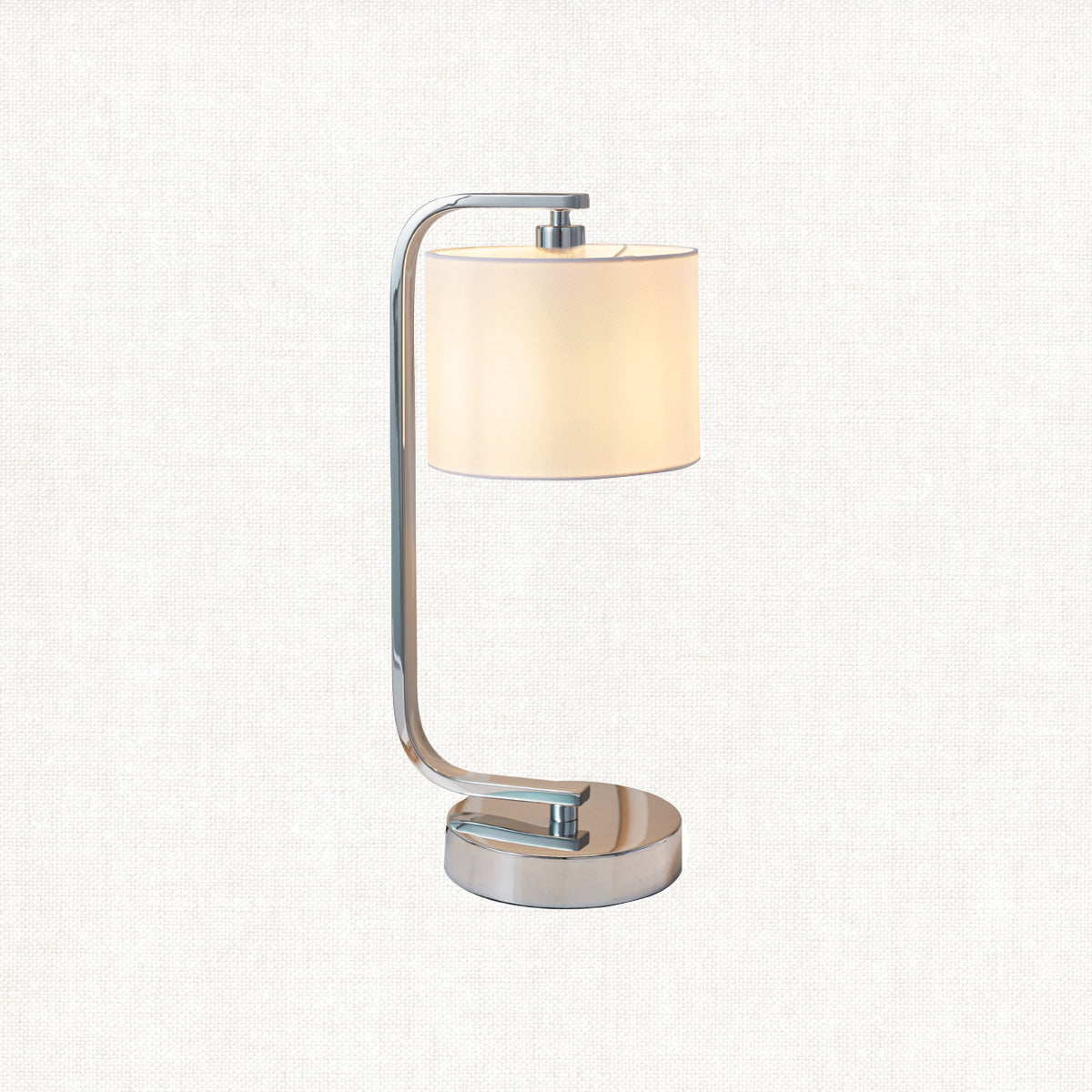Chrome plate & white fabric