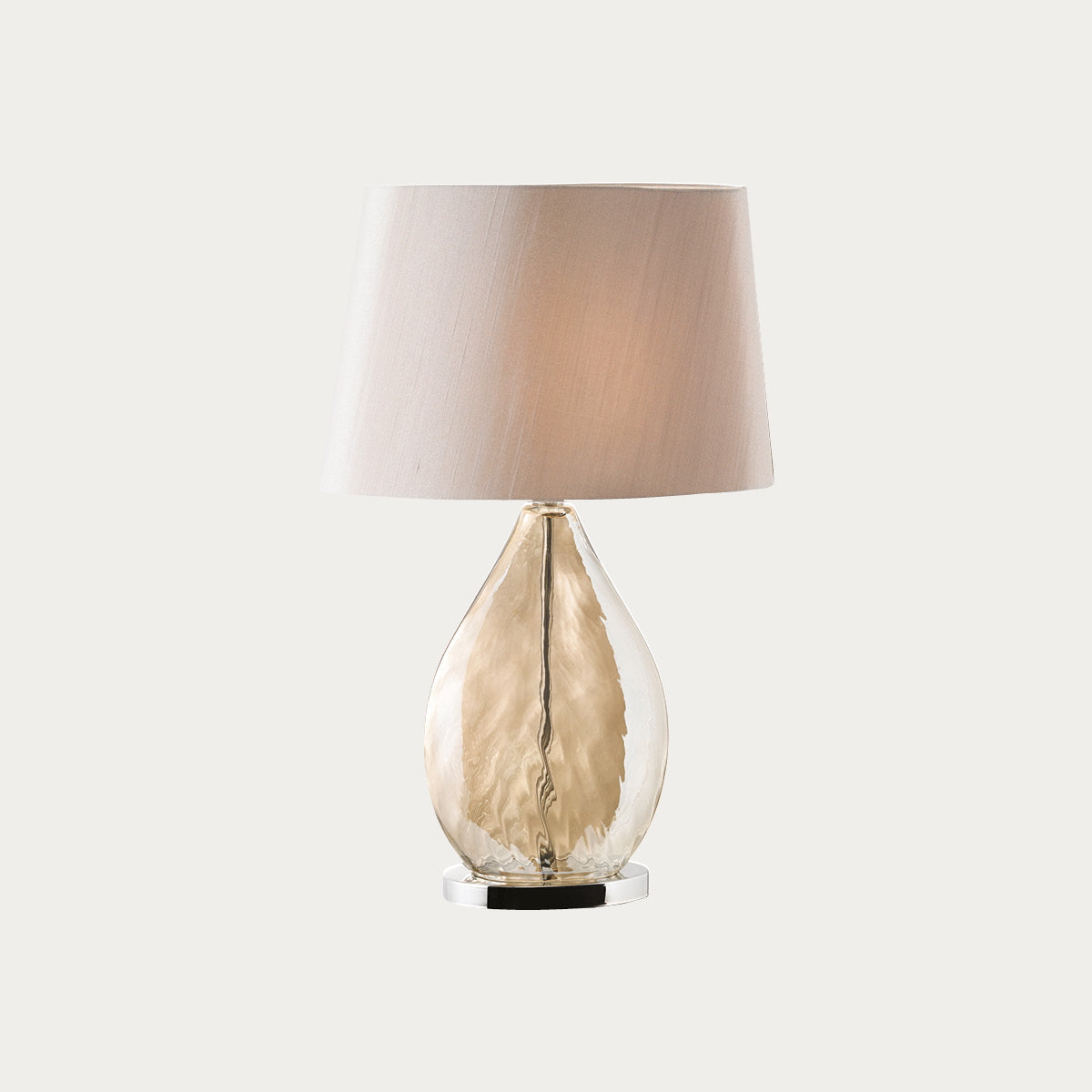Gold tinted glass & mink fabric