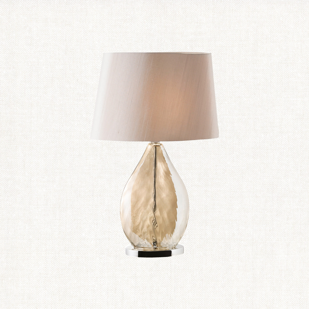 Gold tinted glass & mink fabric