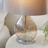 Gold tinted glass & mink fabric
