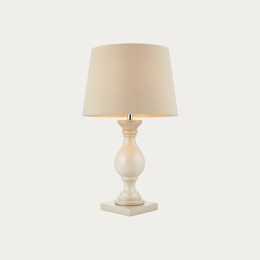Ivory painted wood & ivory fabric
