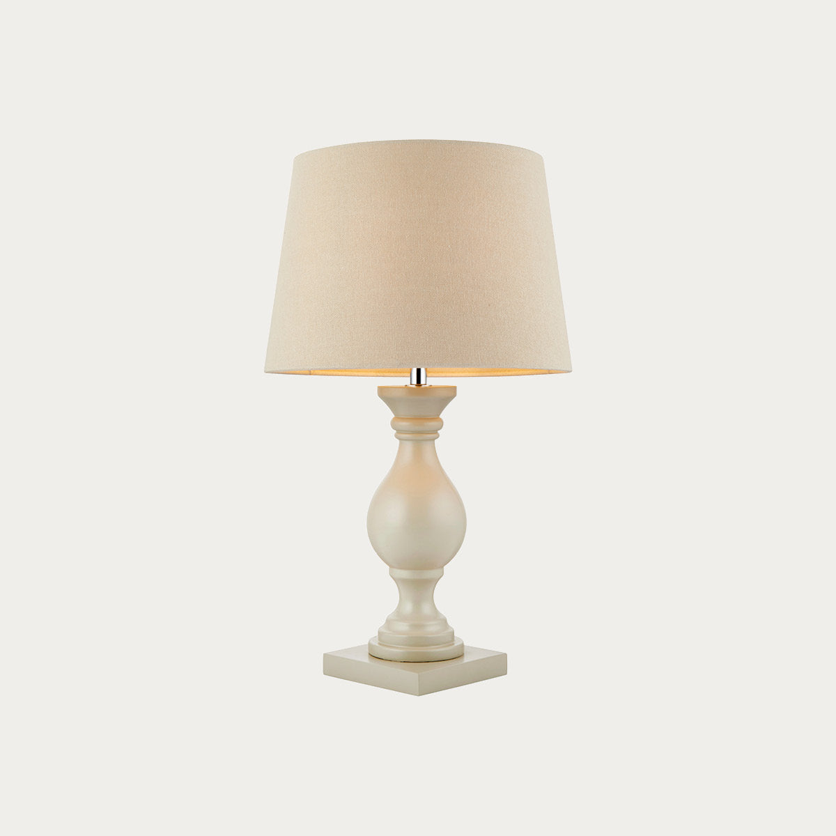 Taupe painted wood & ivory fabric