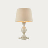 Taupe painted wood & ivory fabric
