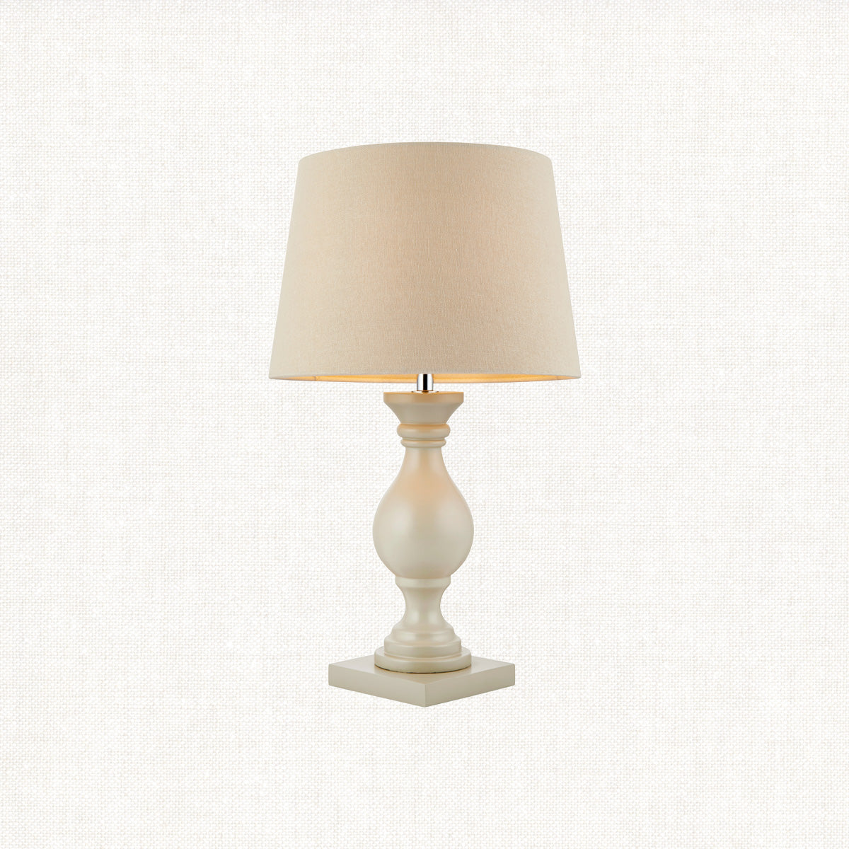 Taupe painted wood & ivory fabric
