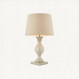Taupe painted wood & ivory fabric