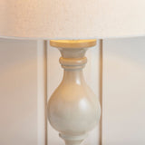 Taupe painted wood & ivory fabric
