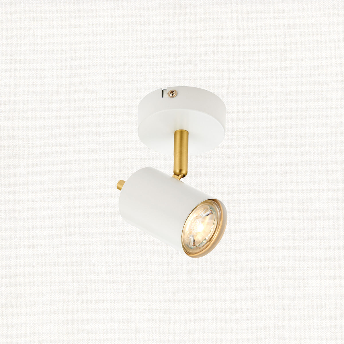 Matt white paint & satin brass plate