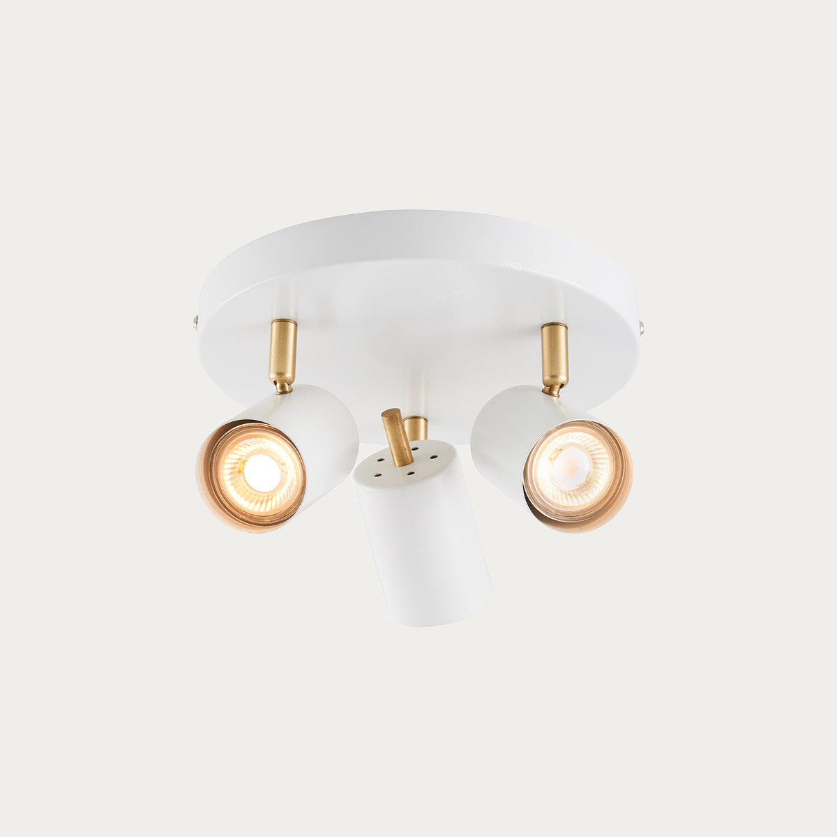 Matt white paint & satin brass plate