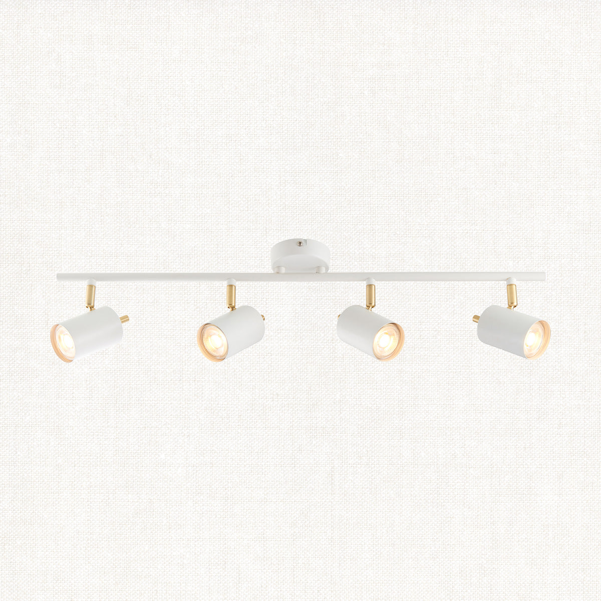 Matt white paint & satin brass plate