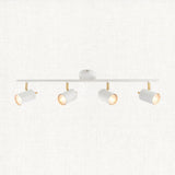 Matt white paint & satin brass plate