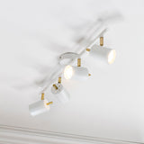 Matt white paint & satin brass plate