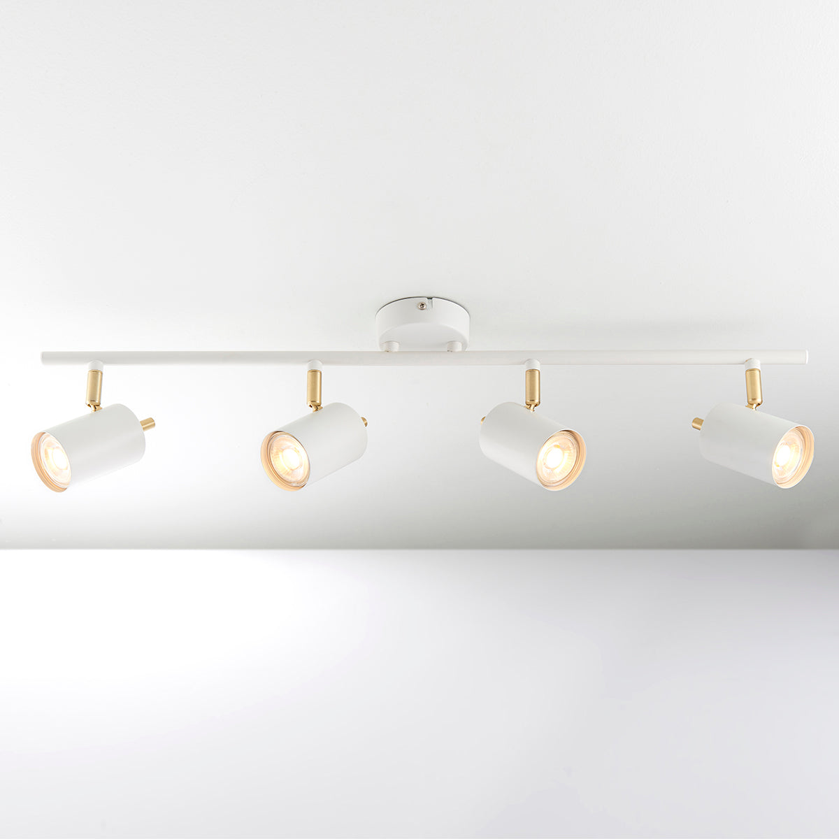 Matt white paint & satin brass plate