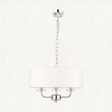 Bright nickel plate & vintage white fabric