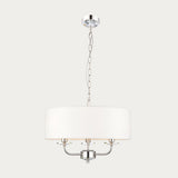 Bright nickel plate & vintage white fabric