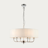 Bright nickel plate & vintage white fabric