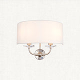 Bright nickel plate & vintage white fabric