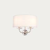 Bright nickel plate & vintage white fabric