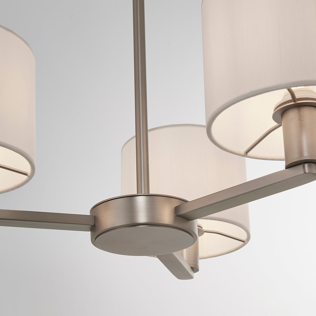 Matt nickel plate & vintage white fabric
