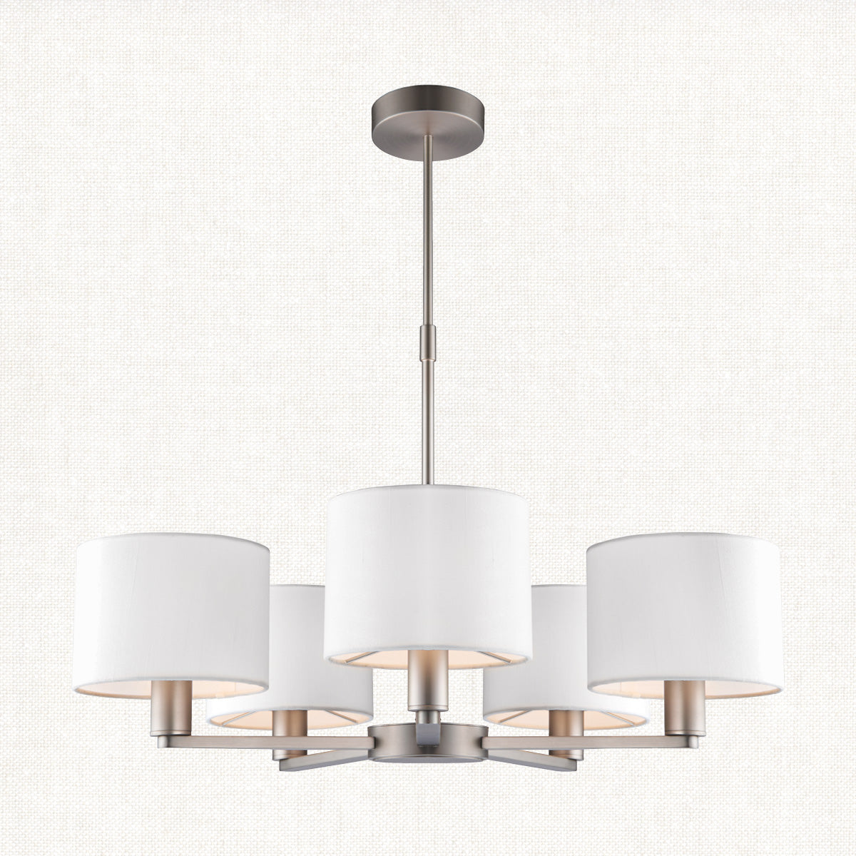 Matt nickel plate & vintage white fabric